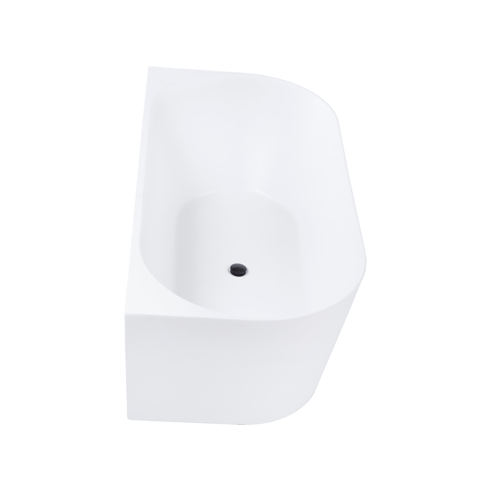 Avalon 59 inch Acrylic Freestanding Back to Wall Bathtub, Matte White