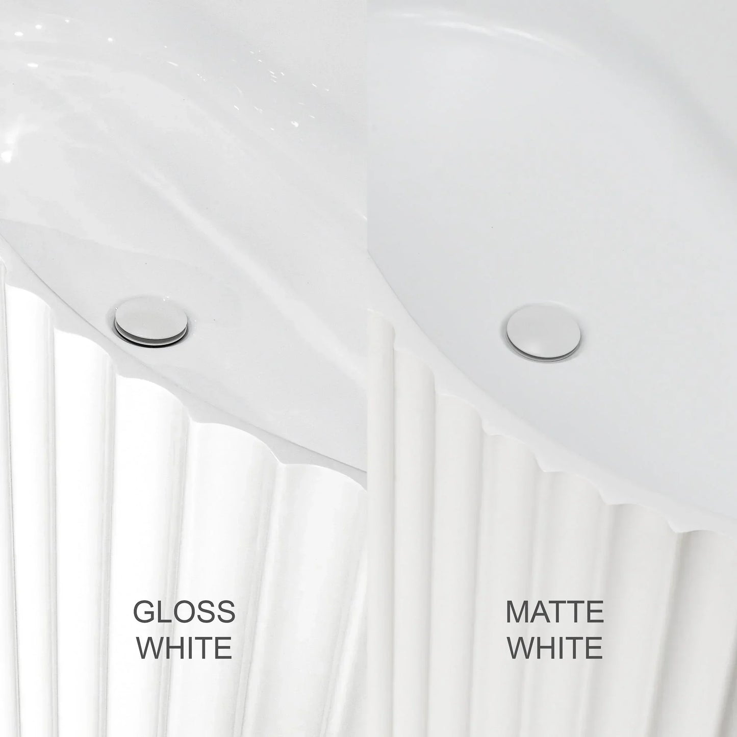 Agora Groove 59 inch Acrylic Freestanding Right Corner Bathtub, Gloss White