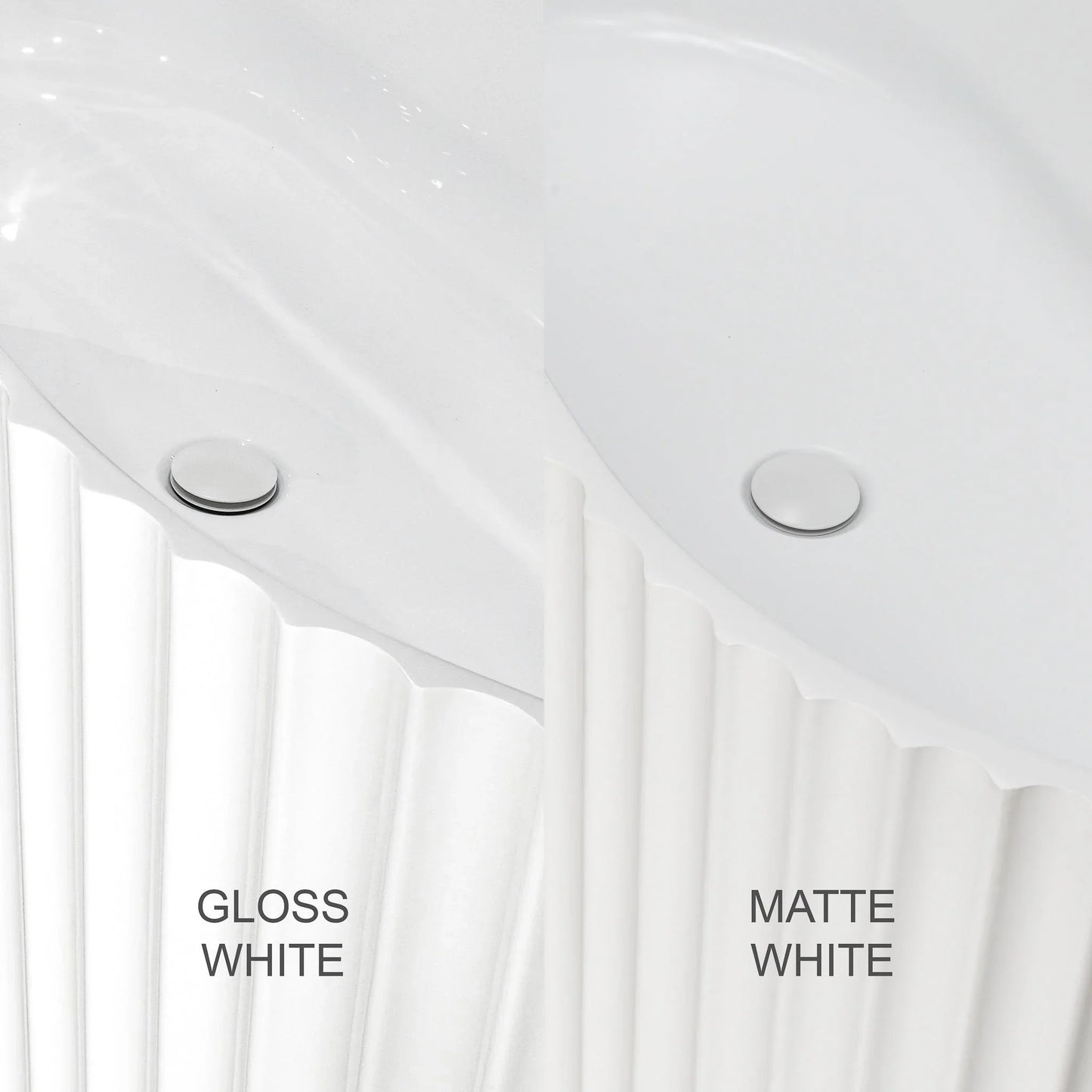 Agora Groove 67 inch Acrylic Freestanding Right Corner Bathtub, Matte White