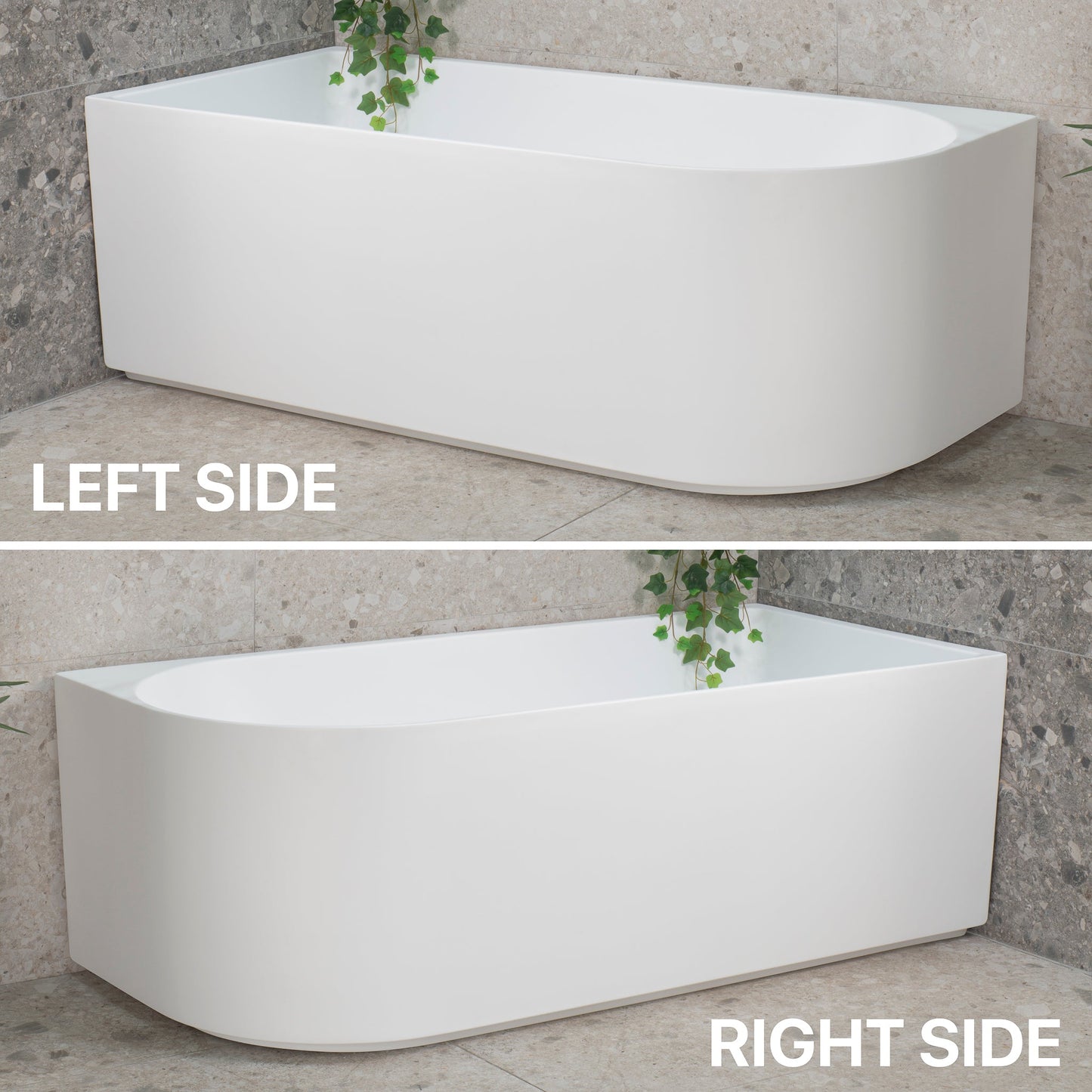 Arco 63 inch Acrylic Freestanding Right Corner Bathtub, GlossWhite