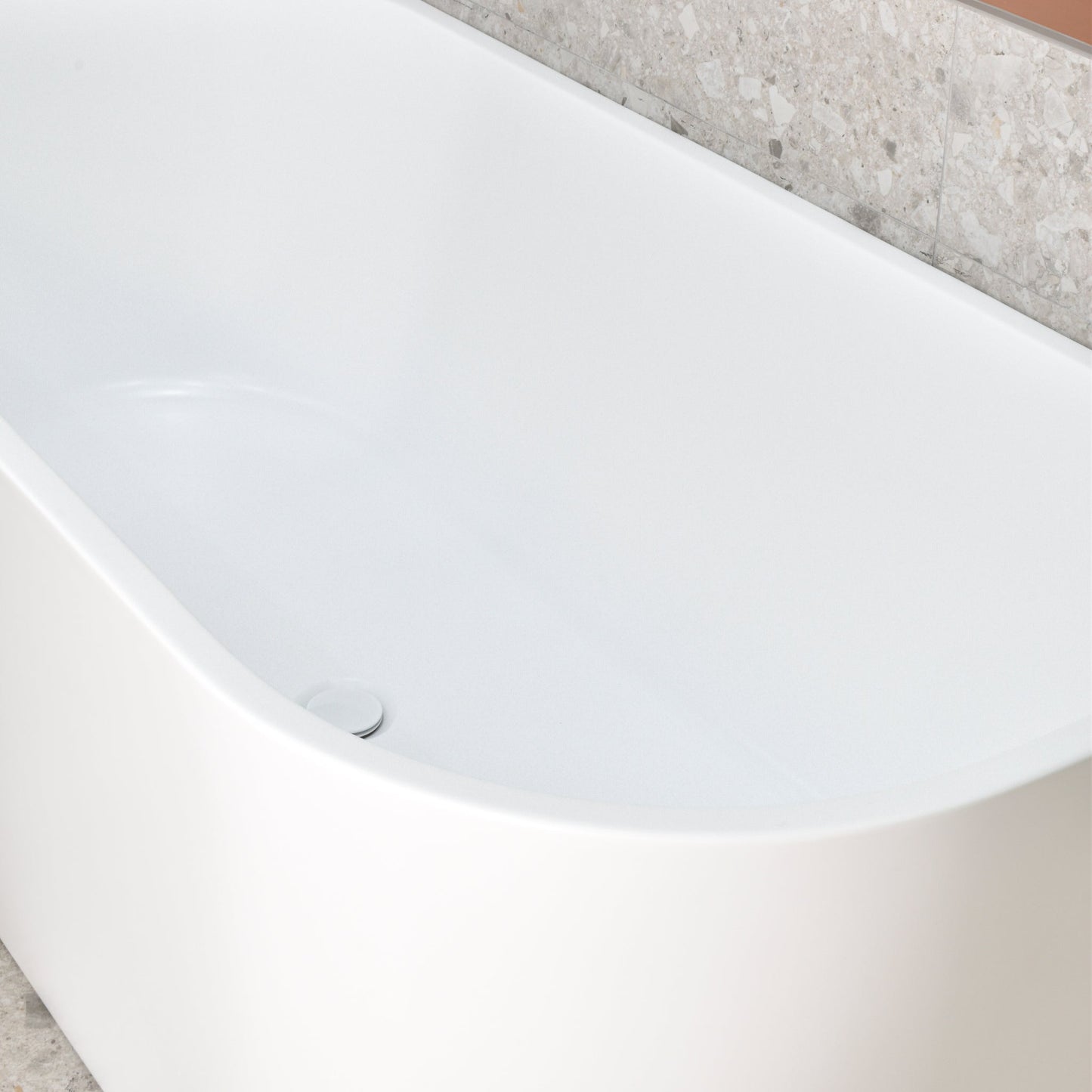 Avalon 59 inch Acrylic Freestanding Back to Wall Bathtub, Matte White