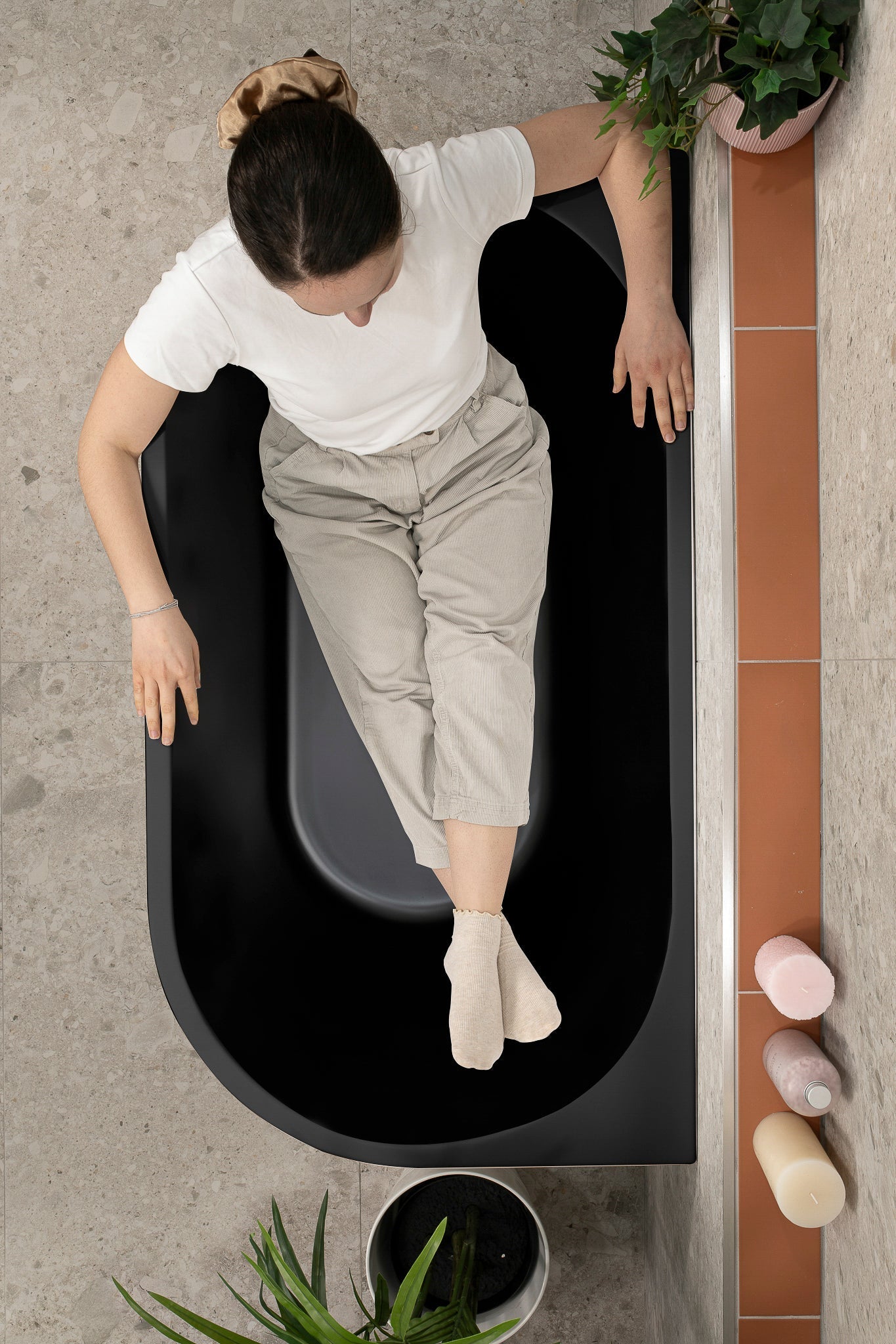 Avalon 51 inch Acrylic Freestanding Back to Wall Bathtub, Matte Black