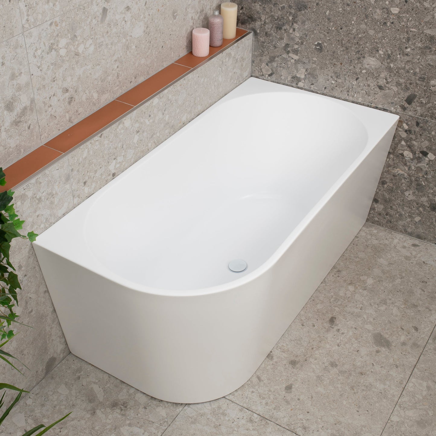 Avalon 51 inch Acrylic Freestanding Right Corner Bathtub, Matte White