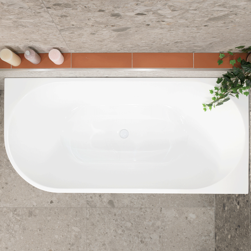 Avalon 67 inch Acrylic Freestanding Right Corner Bathtub, Matte White
