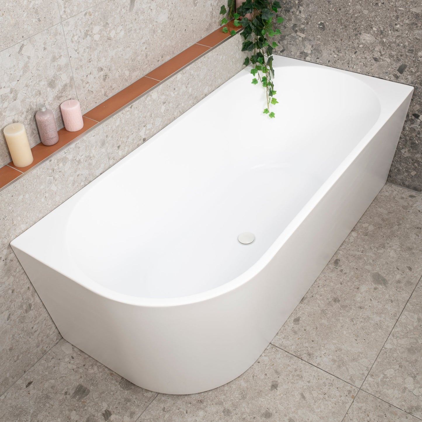 Avalon 67 inch Acrylic Freestanding Right Corner Bathtub, Matte White