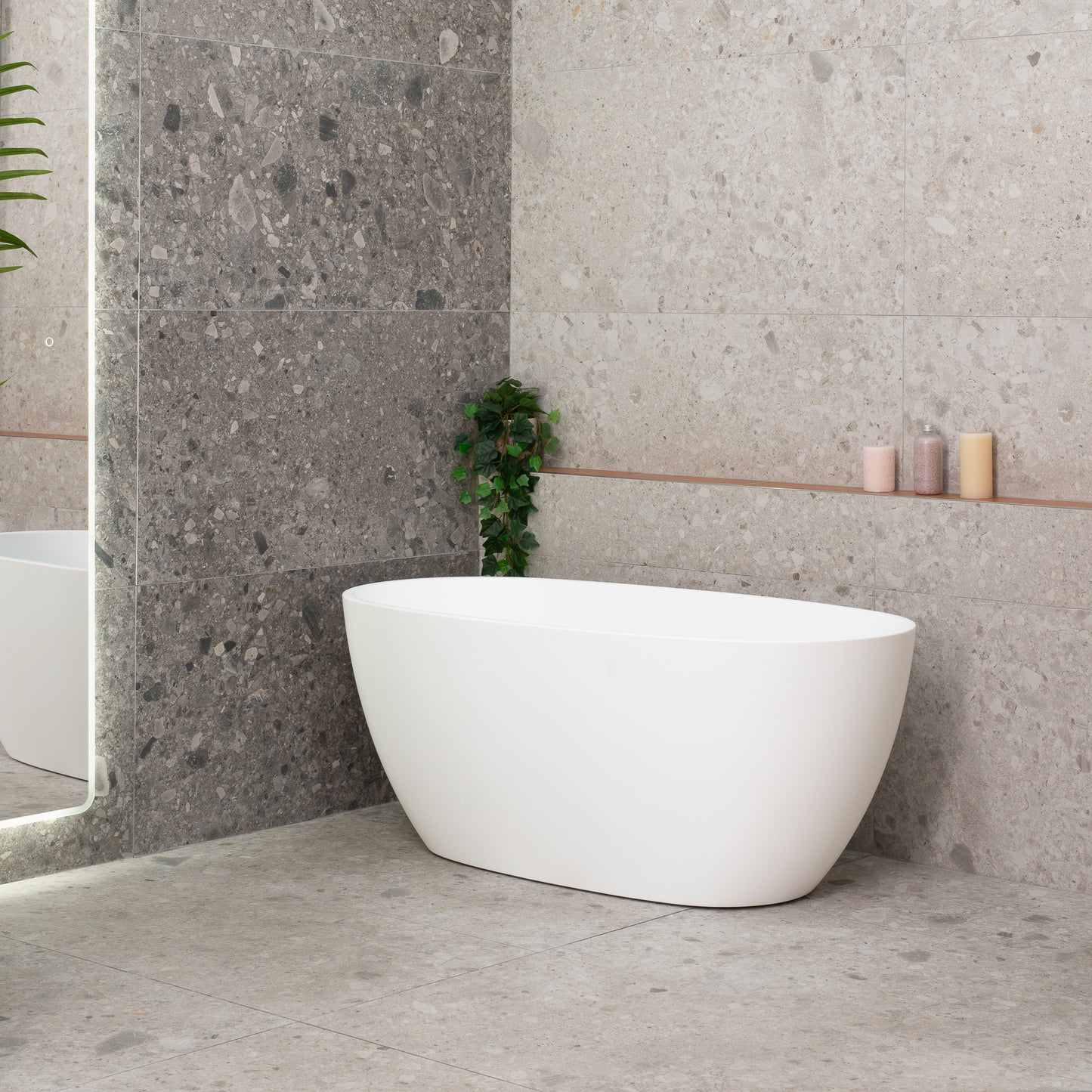 Byron Egg 55 inch Acrylic Freestanding Oval Bathtub, Gloss White
