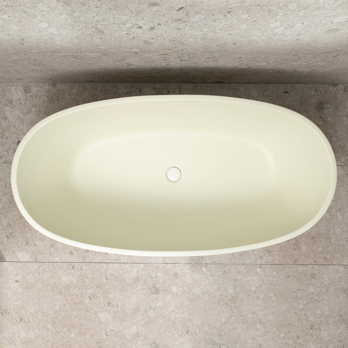 Byron Egg 59 inch Acrylic Freestanding Oval Bathtub, Matte Light Pistachio