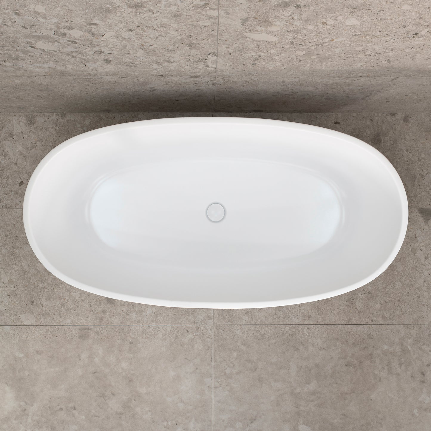 Byron Egg 59 inch Acrylic Freestanding Oval Bathtub, Matte White