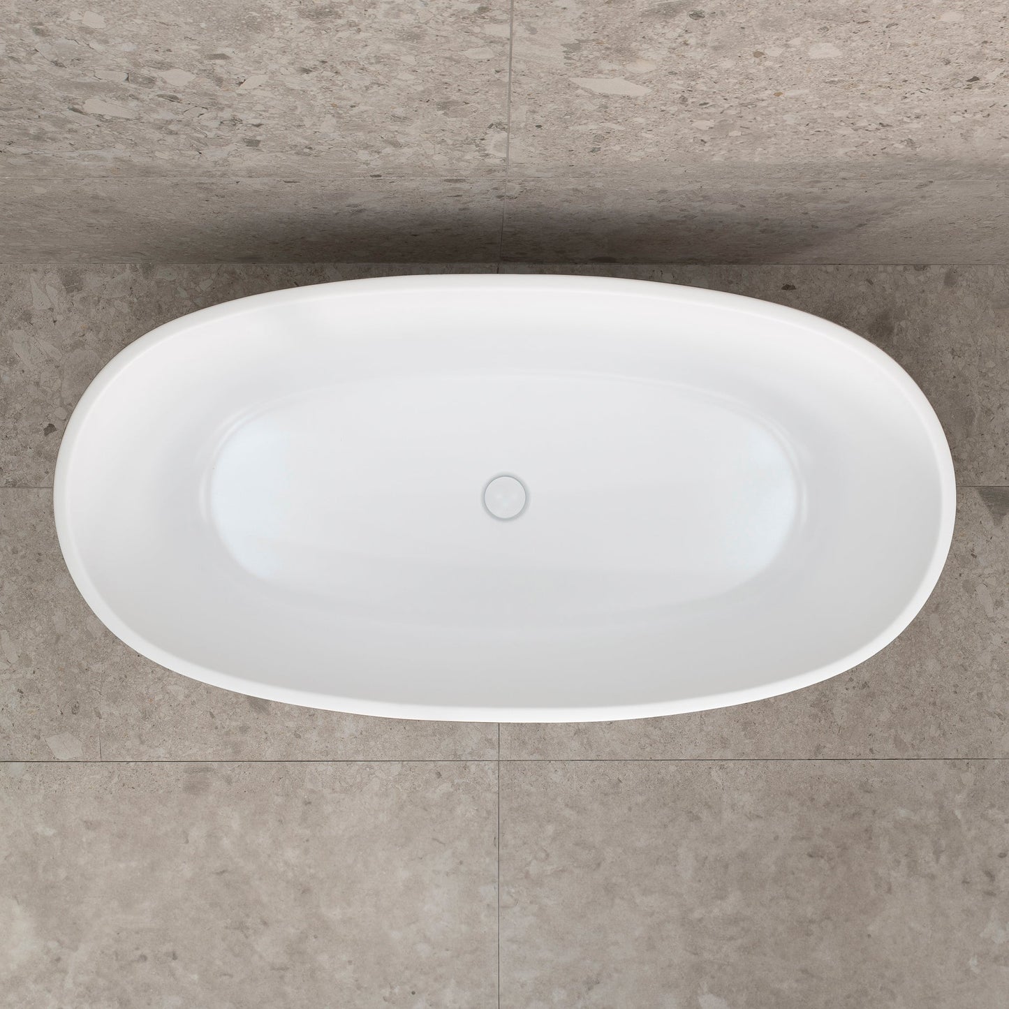 Byron Egg 59 inch Acrylic Freestanding Oval Bathtub, Matte White