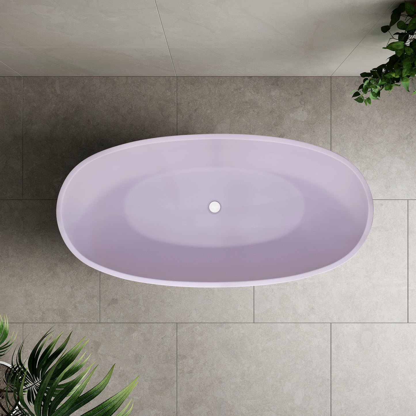 Byron Egg 63 inch Acrylic Freestanding Oval Bathtub, Matte Lilac - SPECIAL EDITION