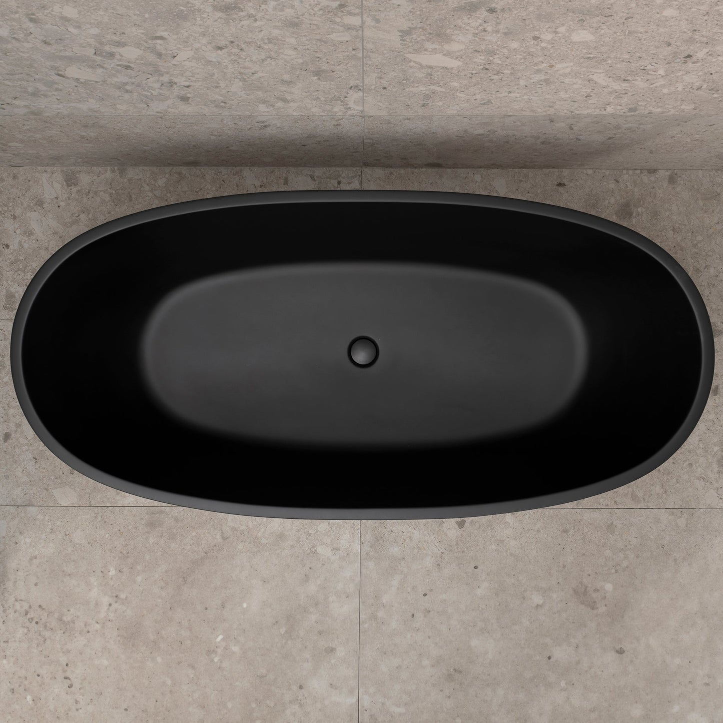 Byron Egg 67 inch Acrylic Freestanding Oval Bathtub, Matte Black