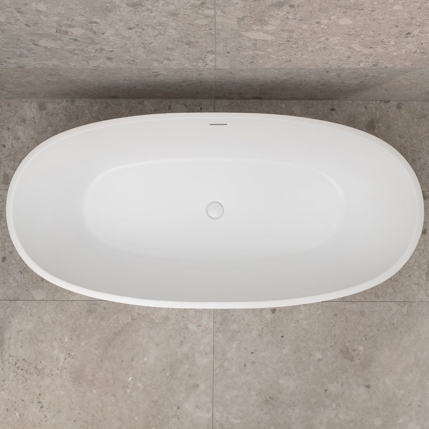 Byron Egg 67 inch Acrylic Freestanding Oval Bathtub with Overflow, Matte White