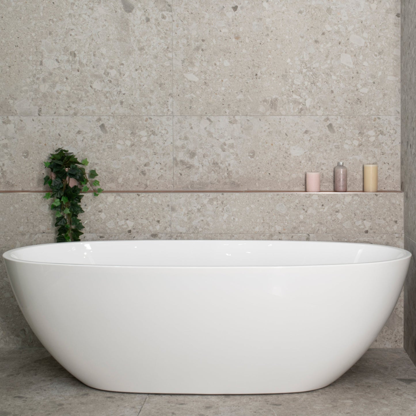Byron Egg 71 inch Acrylic Freestanding Oval Bathtub, Gloss White