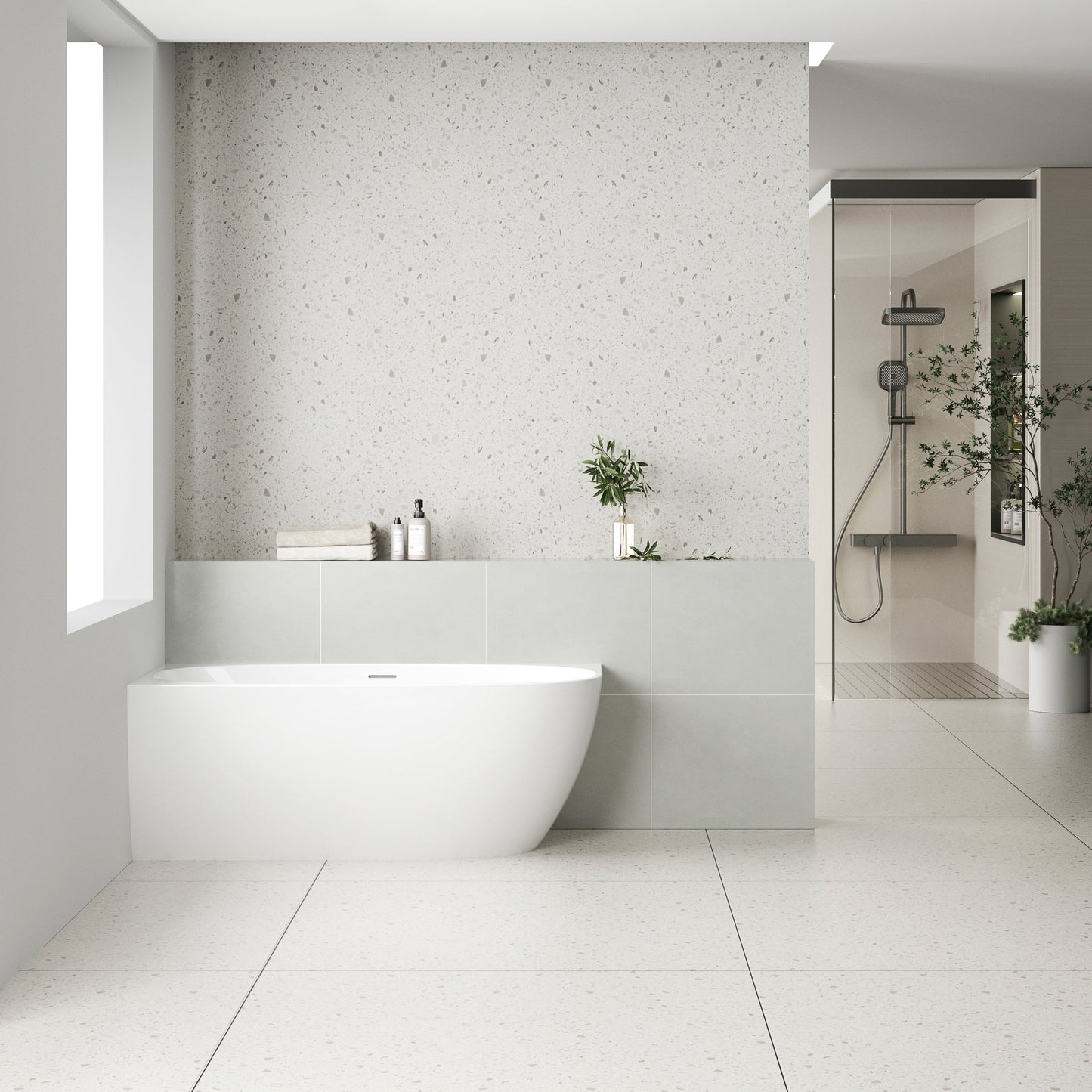Byron Egg 55 inch Acrylic Freestanding Left Corner Bathtub, Gloss White