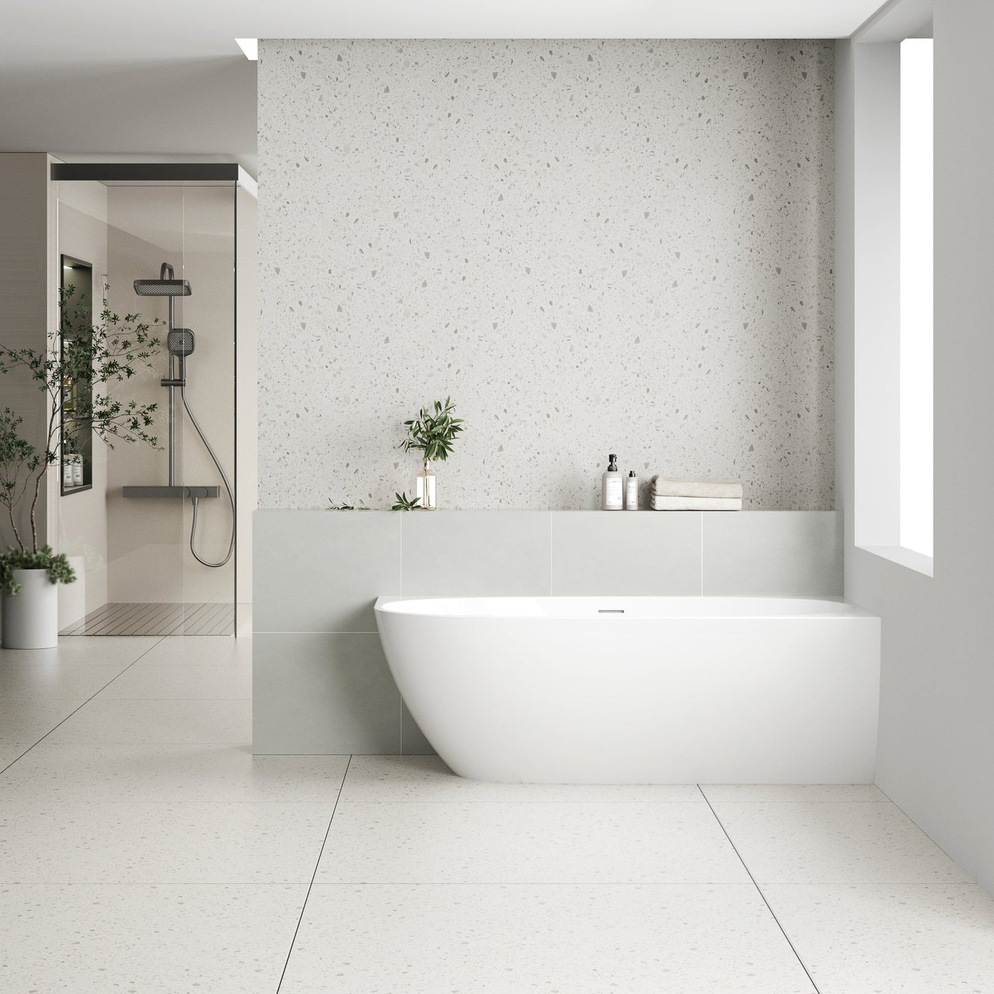 Byron Egg 63 inch Acrylic Freestanding Right Corner Bathtub, Gloss White