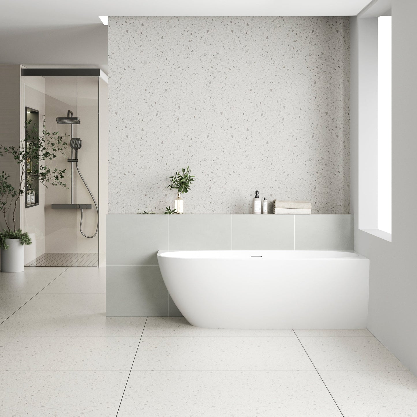 Byron Egg 63 inch Acrylic Freestanding Right Corner Bathtub, Matte White
