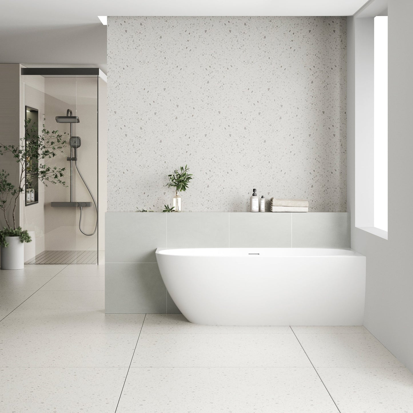 Byron Egg 63 inch Acrylic Freestanding Right Corner Bathtub, Matte White