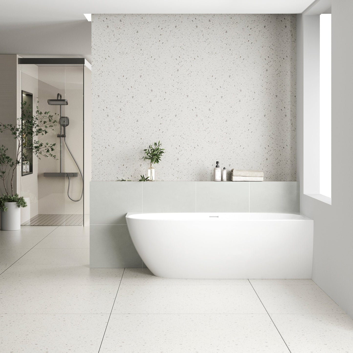 Byron Egg 67 inch Acrylic Freestanding Right Corner Bathtub, Gloss White
