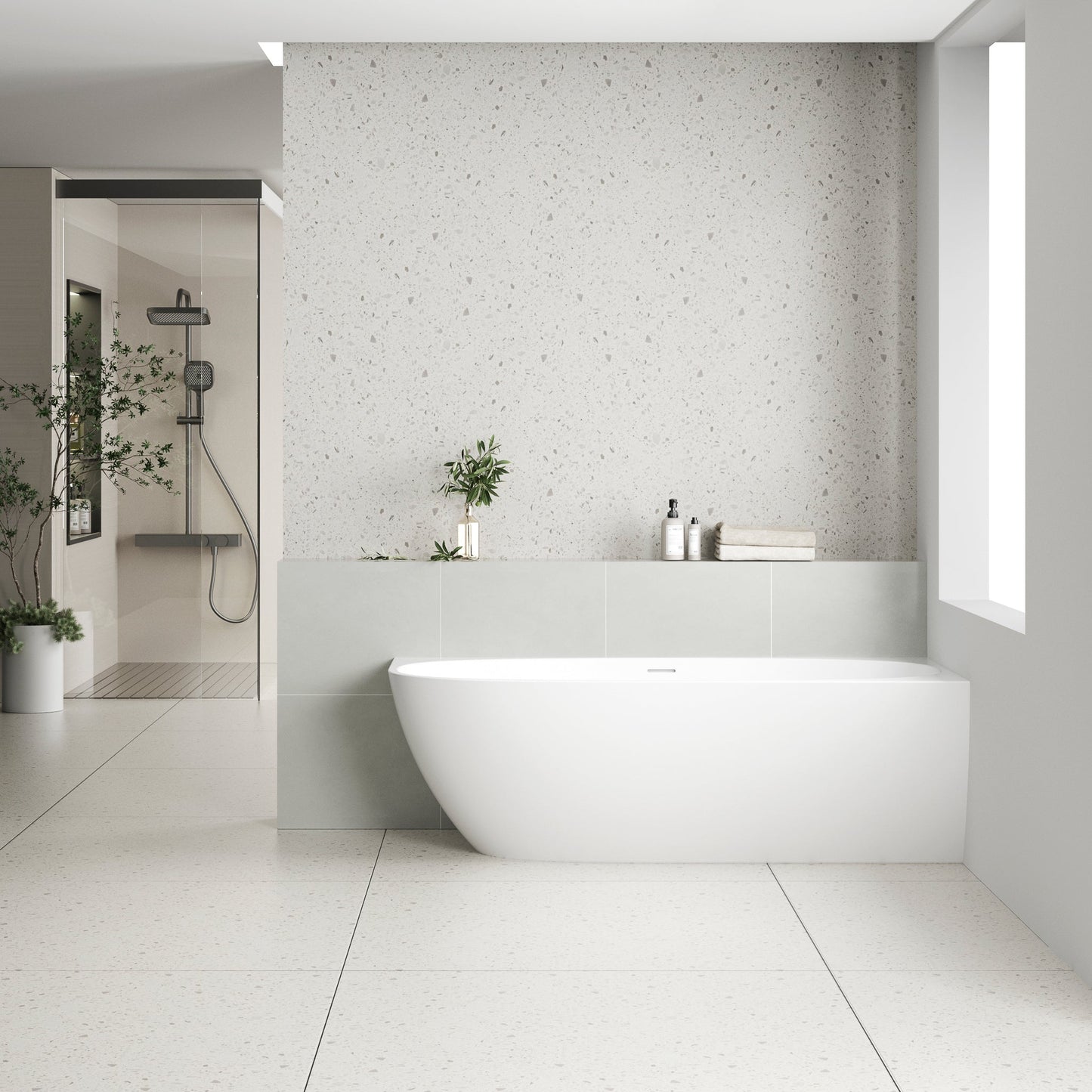 Byron Egg 67 inch Acrylic Freestanding Right Corner Bathtub, Matte White
