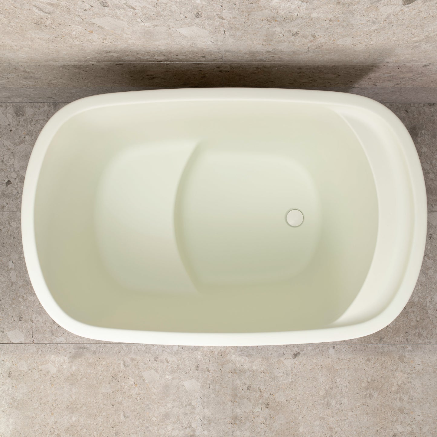 Ofuro 47 inch Acrylic Freestanding Extra Height Japanese Soaking Bathtub with Seat, Matte Light Pistachio