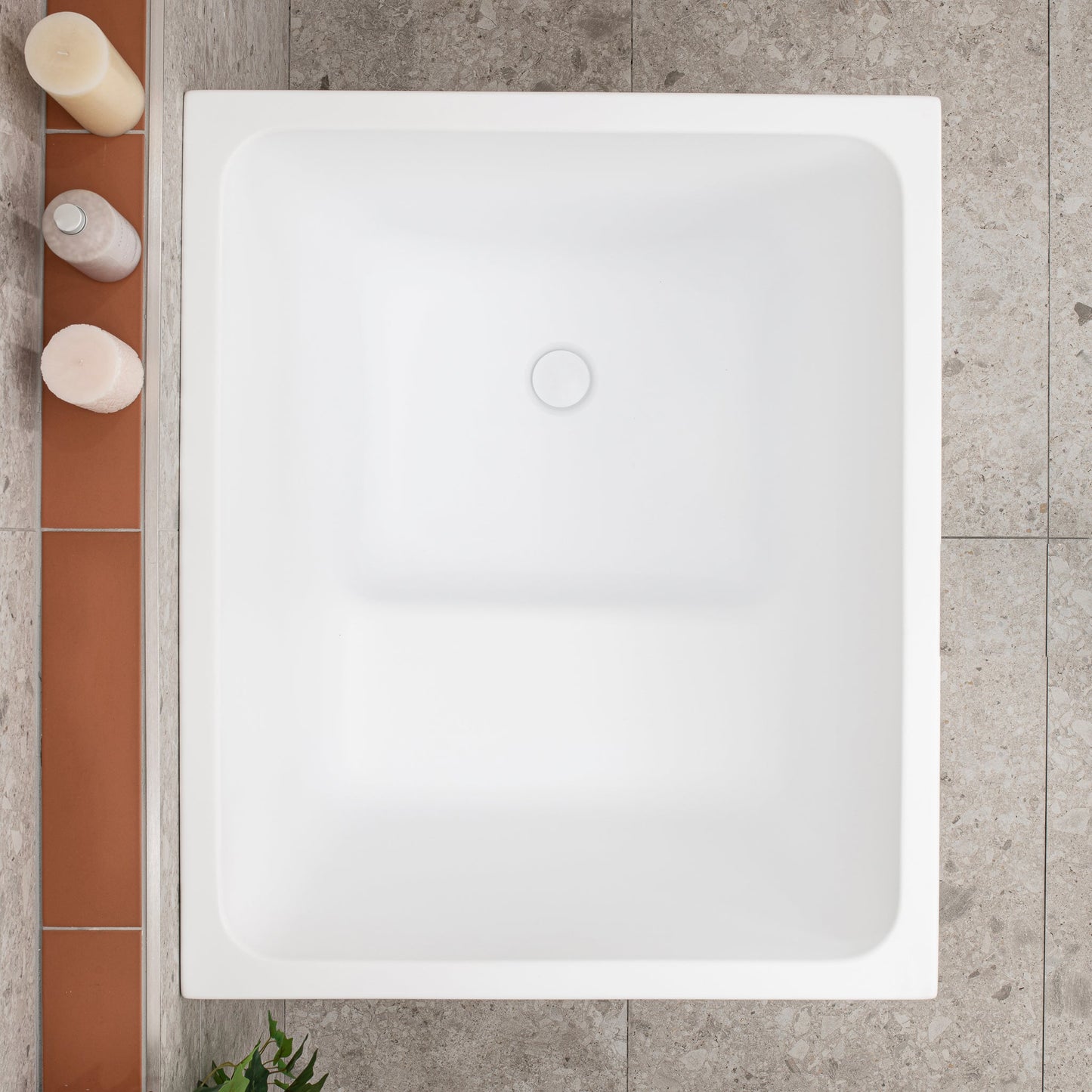 Hicube Multifit 35 inch Acrylic Freestanding Japanese Freestanding Bathtub with Seat, Matte White