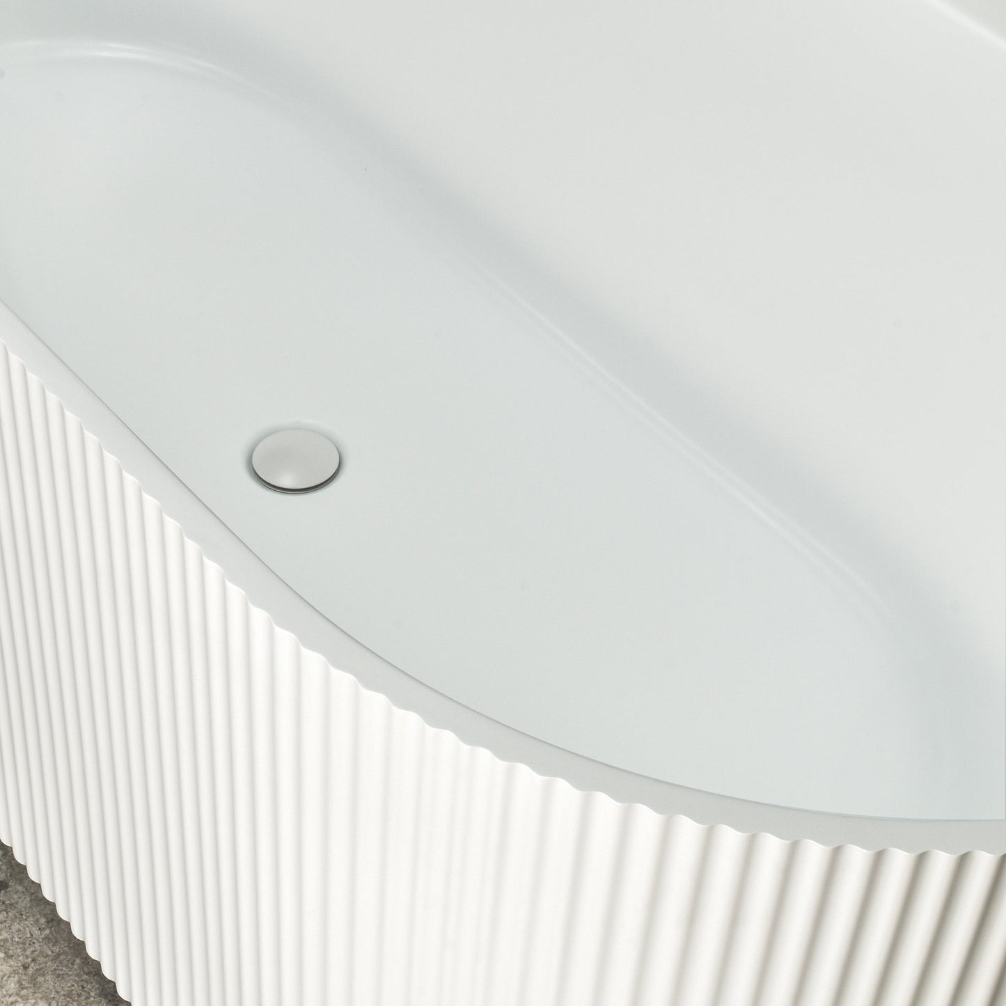Brighton Groove 59 inch Acrylic Freestanding Right Corner Bathtub, Gloss White
