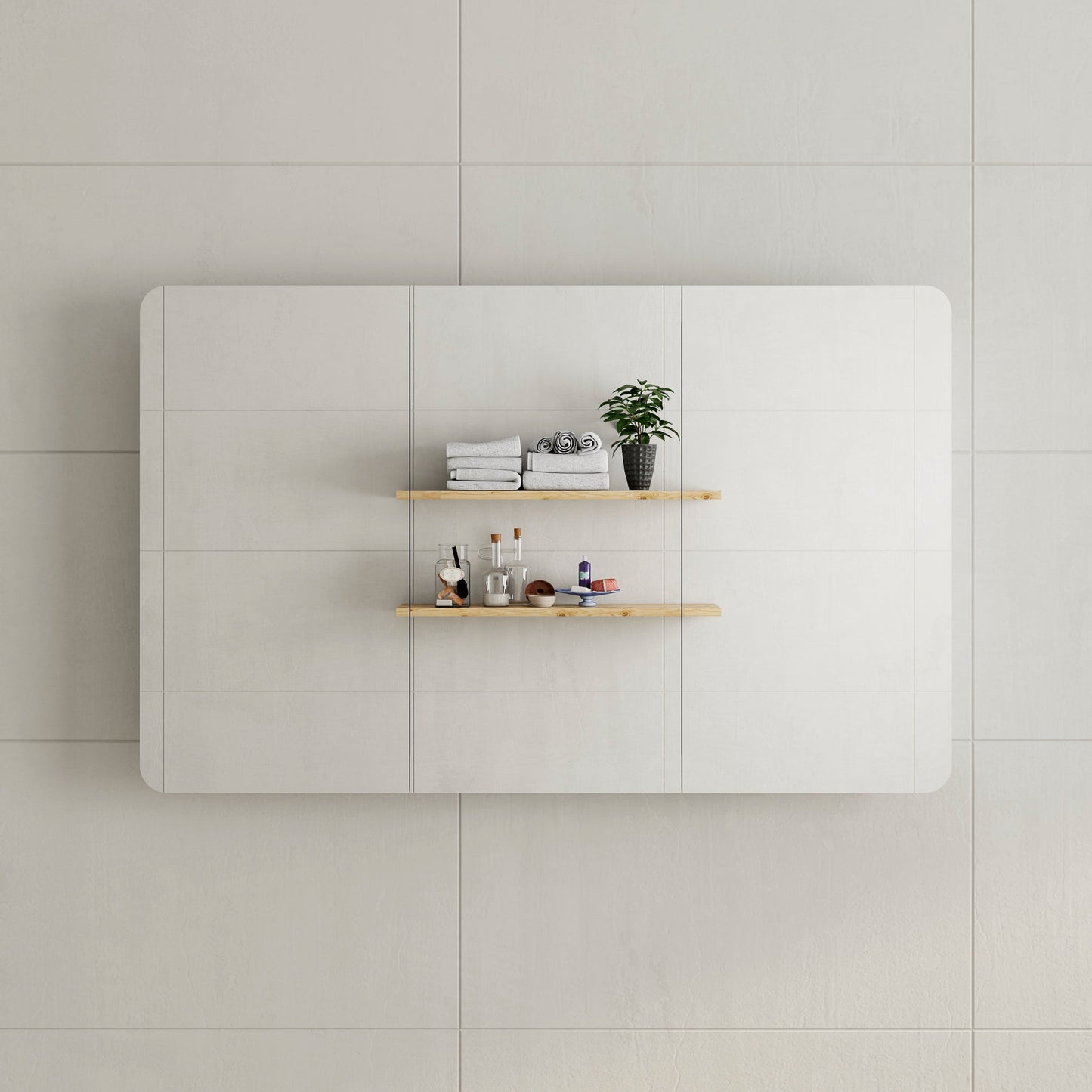 Retti Rectangular 1200mm x 750mm Mirrored Shaving Cabinet, Matte Black