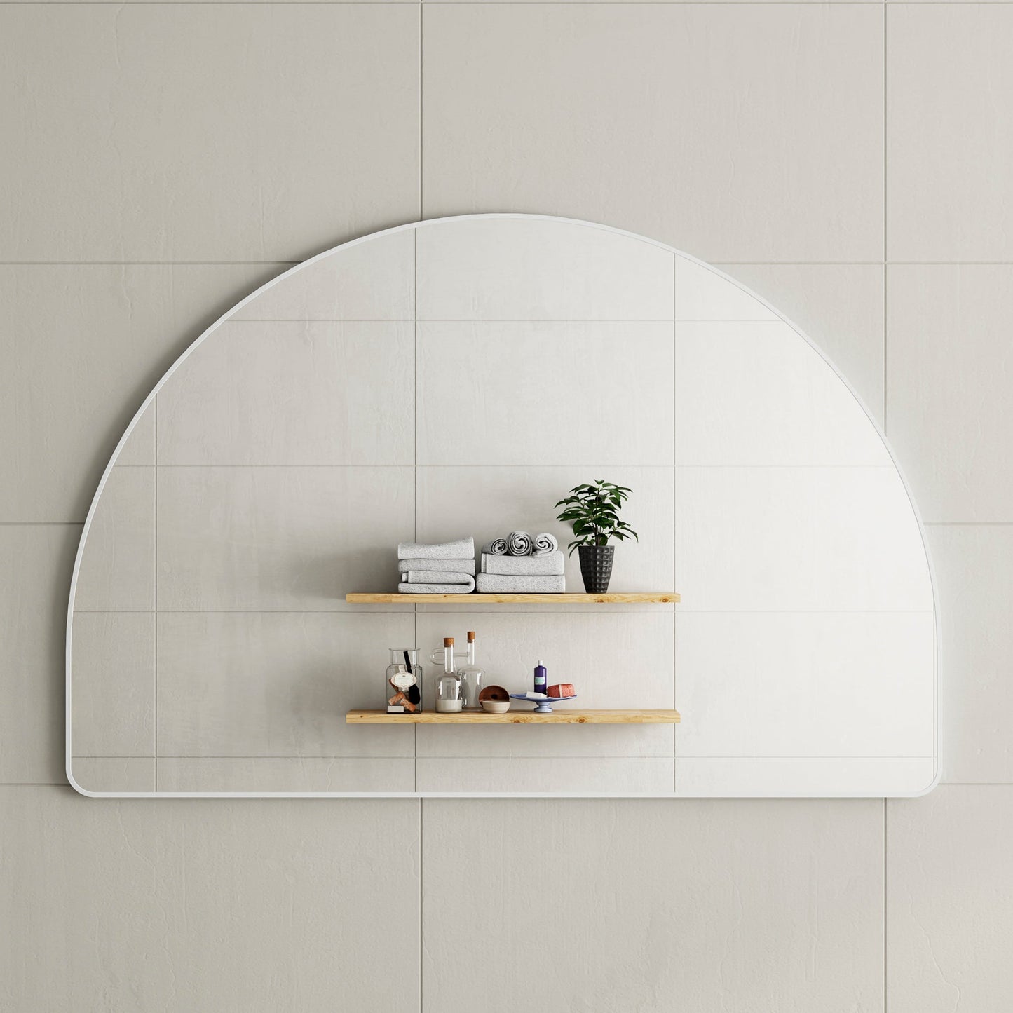 Arco Arch 1500mm x 1000mm Mirror with Matte White Frame