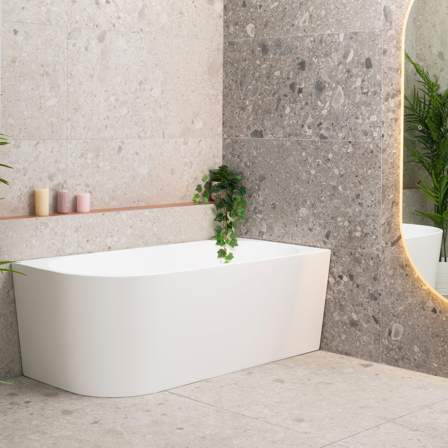 Avalon 63 inch Acrylic Freestanding Right Corner Bathtub, Gloss White