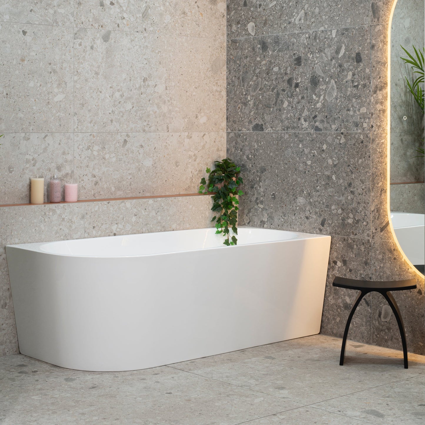 Avalon 67 inch Acrylic Freestanding Right Corner Bathtub, Gloss White