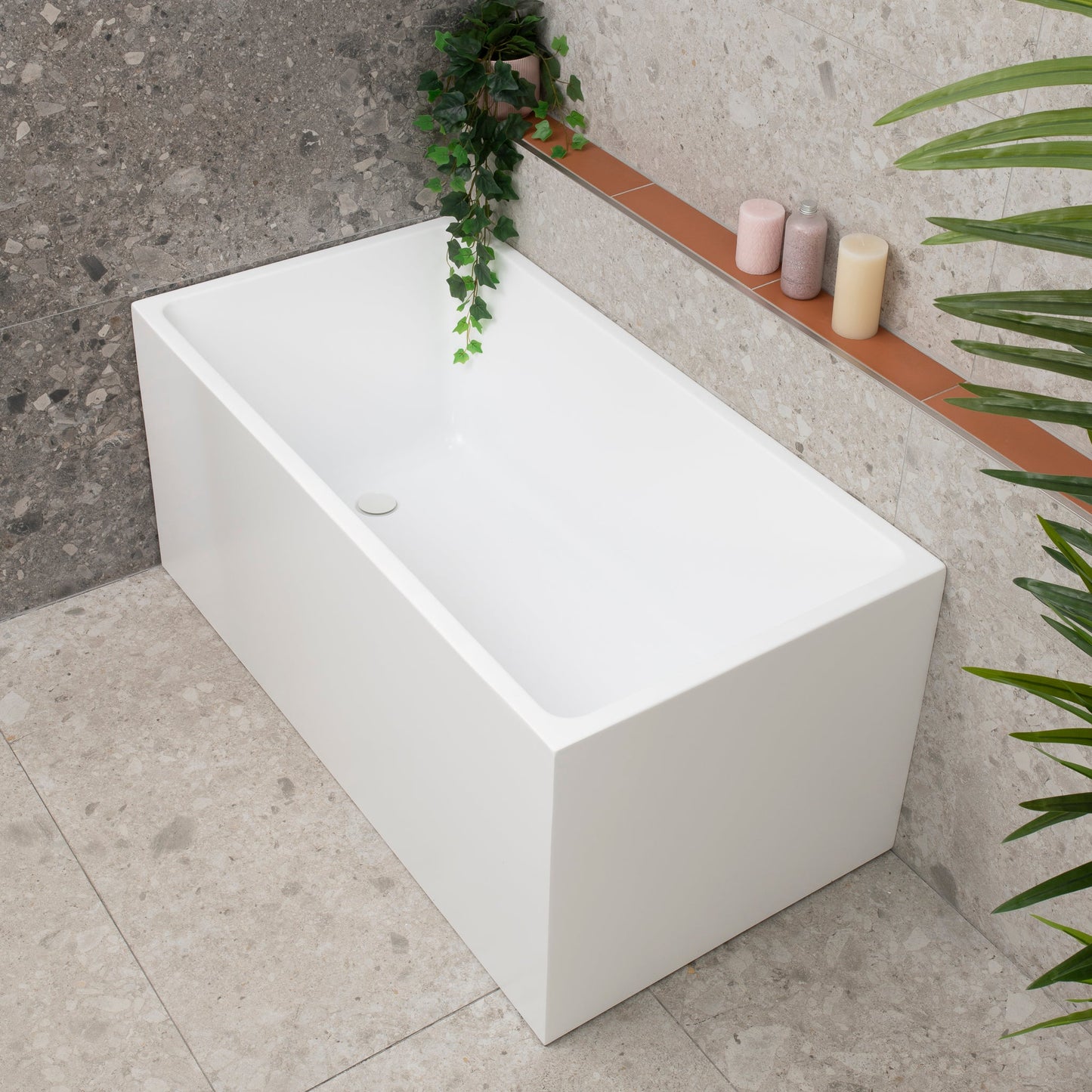 Cubix Multifit 51 inch Acrylic Freestanding Bathtub, Matte White