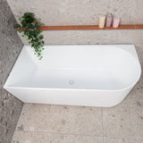 Arco 63 inch Acrylic Freestanding Left Corner Bathtub, Matte White