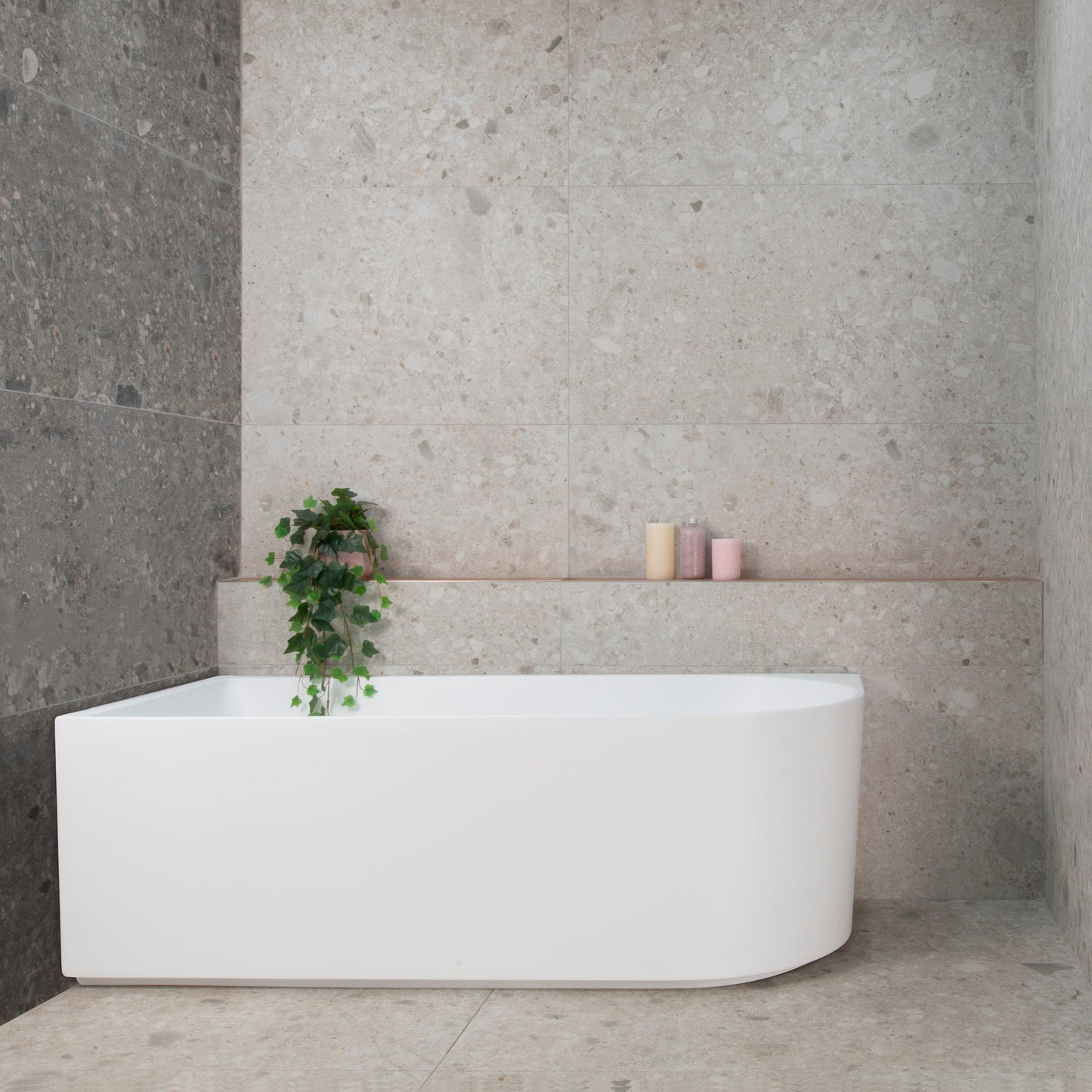 Arco 63 inch Acrylic Freestanding Left Corner Bathtub, Gloss White