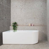 Arco 63 inch Acrylic Freestanding Left Corner Bathtub, Matte White