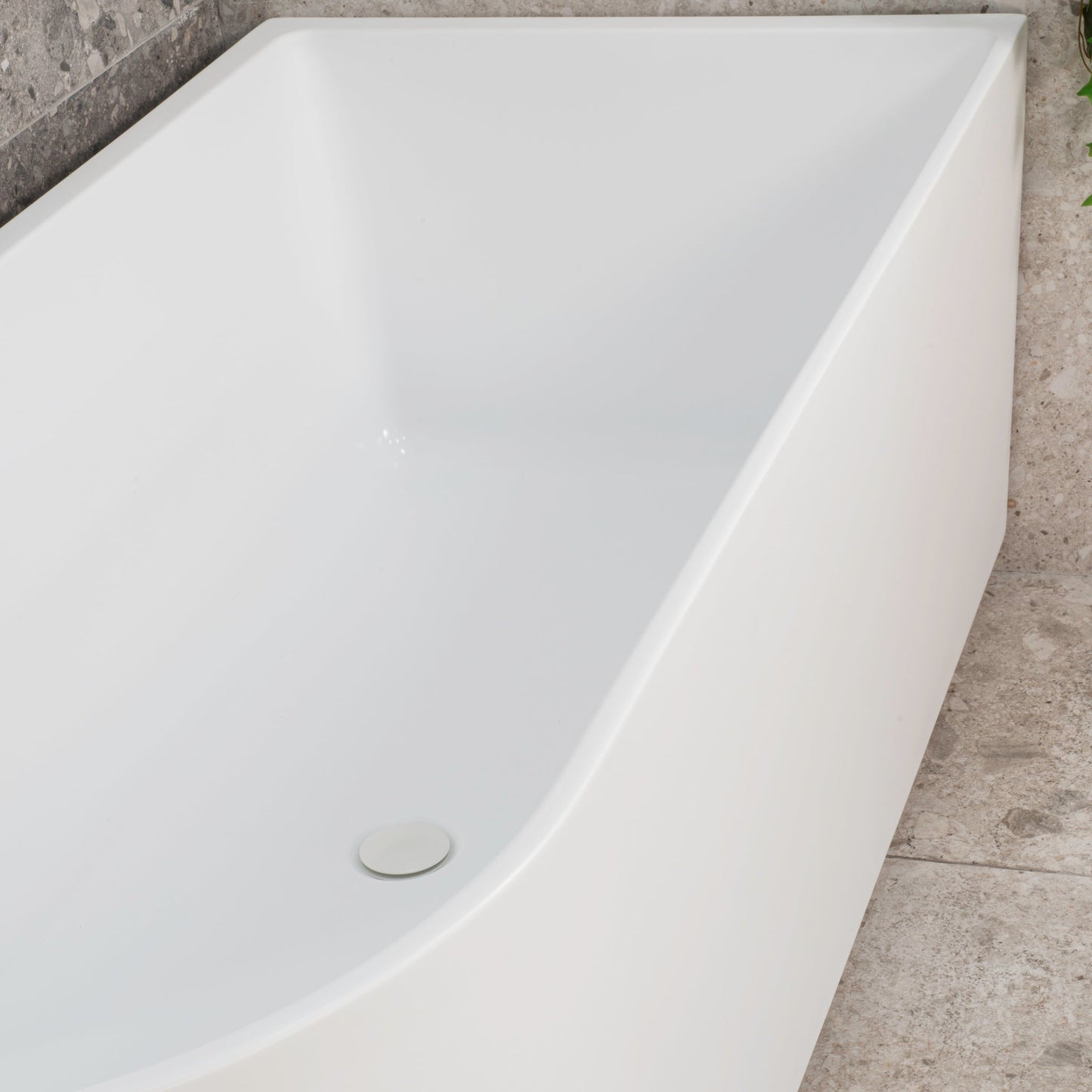 Arco 63 inch Acrylic Freestanding Right Corner Bathtub, GlossWhite