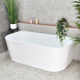 Avalon 63 inch Acrylic Freestanding Back to Wall Bathtub, Matte White