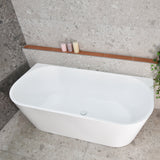 Avalon 63 inch Acrylic Freestanding Back to Wall Bathtub, Matte White