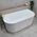 Brighton Groove 67 inch Acrylic Freestanding Back to Wall Bathtub, Gloss White