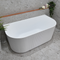 Brighton Groove 59 inch Acrylic Freestanding Back to Wall Bathtub, Gloss White