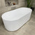 Brighton Groove 67 inch Acrylic Freestanding Oval Bathtub, Gloss White