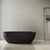 Byron Egg 67 inch Acrylic Freestanding Oval Bathtub, Matte Black