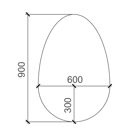 Egg 600mm x 900mm Frameless Mirror