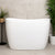 Ofuro 47 inch Acrylic Freestanding Extra Height Japanese Soaking Bathtub with Seat, Gloss White