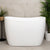 Ofuro 47 inch Acrylic Freestanding Extra Height Japanese Soaking Bathtub with Seat, Matte White
