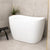 Ofuro 47 inch Acrylic Freestanding Extra Height Japanese Soaking Bathtub with Seat, Matte White