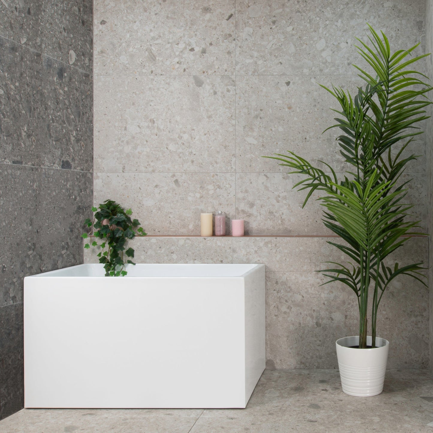 Cubix Extra Height 39 inch Acrylic Freestanding Japanese Soaking Bathtub, Gloss White