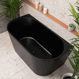 Avalon 51 inch Acrylic Freestanding Back to Wall Bathtub, Matte Black