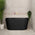 Avalon 51 inch Acrylic Freestanding Back to Wall Bathtub, Matte Black