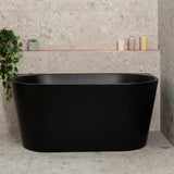 Avalon 51 inch Acrylic Freestanding Back to Wall Bathtub, Matte Black