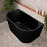 Avalon 51 inch Acrylic Freestanding Back to Wall Bathtub, Matte Black